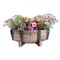 Gardenised Rustic Wood- Look Plastic Half Barrel Flower Pot Garden Planter, PK 2 QI003695 - alternate 3